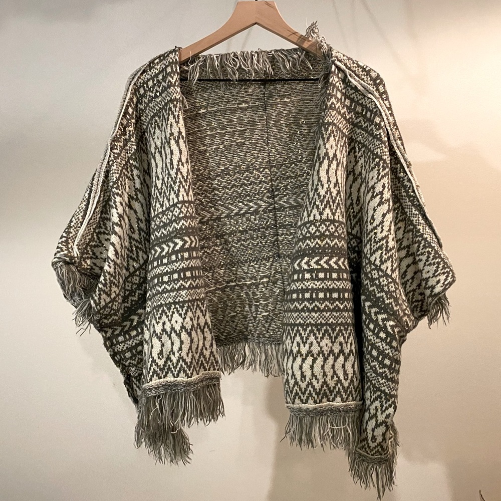 Boho Fringe Reversible Poncho from Anthropologie